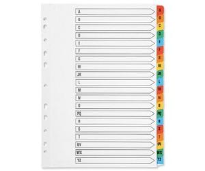 Q-Connect KF01523 Index A-Z Board Reinforced Multicoloured Dividers