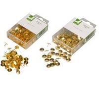 Q-Connect KF02018 Brass Plated Encapsulated Thumbtacks (Pack of 120)