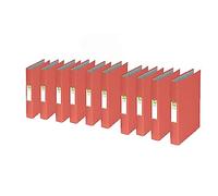 Q-Connect KF20036 2-Ring Binder A4 25mm Paper-Backed - Red (Pack of 10)