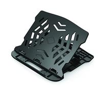 Q-Connect Laptop Stand/Ergonomic Laptop Stand/Notebook MacBook Stand/Plastic/Black/Rotating Base / 25.5 x 1.8 x 28 cm / 0.53 kg