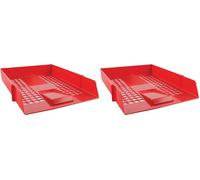 Q-Connect Letter Tray Plastic Red (Pack of 2)