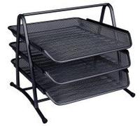 Q-Connect Letter Tray Set Metal Wire with 3 Compartments up to C4 - Black