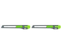 Q-Connect Light Duty 9 mm Cutting Knife Black/Green 120BC (Pack of 2)