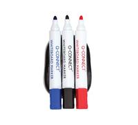 Q-Connect Magnetic Whiteboard Erase with 3 Whiteboard Markers KF18634
