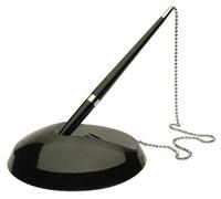 Q Connect - Medium Tip Reception Pen With Chain And Base - Black