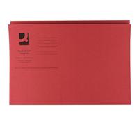Q-Connect Medium - Weight 250 Gsm Foolscap Square Cut Folder - Red (Pack Of 100)