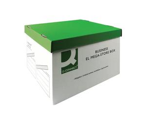 Q-Connect MegaStore Storage Box with Lid and Handles Stackable for Home / Office