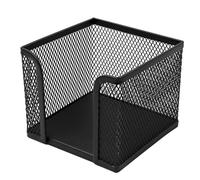 Q-Connect Memo Box Metal Black/Small Office Accessories/Type-Desktop/Kind-For Memo Sheets/Material-Metal/Dividers-N.a. / Colour-Black/Dimensions (mm)-95x80x95