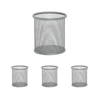 Q-Connect Mesh Pen Pot Silver KF00846 (Pack of 4)