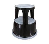 Q-Connect Metal Step Stool Safety Durable Portable Footstool Black KF04845