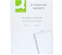 Q-Connect Pack of 100 A4 50 Micron Punched Pocket