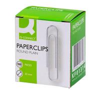 Q-Connect Paperclips Plain 32mm 100 Per Box (Pack Of 10) Kf01314Q