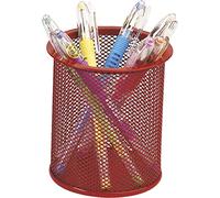 Q-Connect Pencil Holder, Metal Round Red - Measures Diameter 86 cm, Height 105 cm