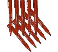 Q-Connect Permanent Marker Pen Bullet Tip Red (Pack of 10)