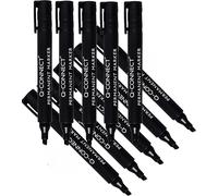 Q-Connect Permanent Marker Pen Chisel Tip Black (Pack of 10) KF26042