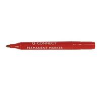 Q-Connect Permanent Marker Pen Bullet Tip Red (Pack of 10) Ref KF26047