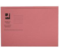 Q-Connect Pink Square Cut Folder Medium Weight 250Gsm Foolscap (Pack Of 100)