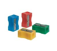 Q-Connect Plastic Pencil Sharpener Single Hole Assorted Pk 10- KF76992