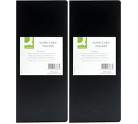 Q-Connect Polypropylene Name Business Card Holder 96 Card Black (Pack of 2)