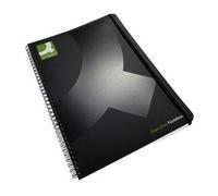 Q-Connect Wirebound Book KF03729 – Polypropylene A4 160pp Black – Pack of 3
