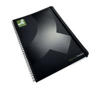 Q-Connect Polypropylene Wirebound Book 160pp A4 Black Pk 3 - KF03729