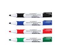 Q-CONNECT Whiteboard Marker - Premium Bullet Tip, Assorted - Pack of 4