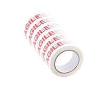 Q-CONNECT Printed Fragile Self-Adhesive BOPP Tape 48mm x 66m Pack of 6