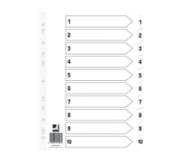 Q-Connect Q Connect Index 1-10 Board Reinforced White (25 Pack)