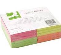 Q-Connect Quick Note Repositionable Pad 125x75mm Assorted Neon