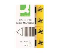 Q-Connect Quick Signature Markers 20 x 45mm Yellow Pk 160 - KF01979