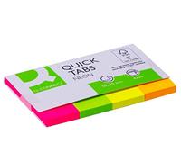 Q-Connect Quick Tabs, 20 x 50 mm, Neon, Pack of 200