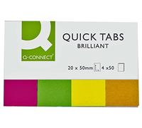 Q-Connect Quick Tabs 20x50mm 50 Tabs 4 Pads Neon (Pack of 200) KF01226
