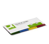 Q-Connect Quick Tabs 25 x 45mm, 160 Transparent Page Marker Tabs, Removable Adhesive, 4 Colours, 40 Tabs per Colour - Red, Yellow, Blue & Green