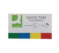 Q-Connect Quick Tabs 25x45mm 40 Tabs 4 Pads Clear/Assorted (Pack of 160) KF01225