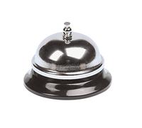 Q-Connect Reception Counter Bell, Nickel-Plated Metal Service Bell for Hotel, Reception Desk, Office, Shop & Customer Service - KF01293