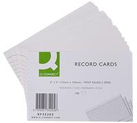 Q Connect 6x4 Inches Ruled Feint Record Card - White (Pack of 100)