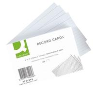 Q Connect 6x4 Inches Ruled Feint Record Card - White (Pack of 100)