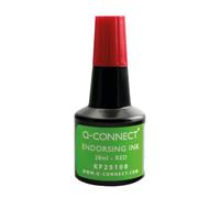 Q-Connect Red Endorsing Ink 28ml, Water-Based Stamp Pad Refill Ink, Pack of 10 Bottles, KF25108Q