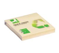 Q-Connect Repositionable Recycled 76 x 76mm Yellow Quick Notes [Pack of 12]