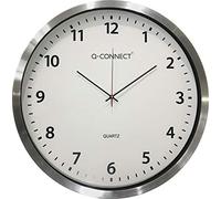 Q-Connect Round Plastic Wall Clock, 60 cm, Chrome Frame