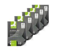 Q-Connect Ruled Margin Spiral Soft Cover Notebook 160 Pages A4 (5 Pack) KF01072