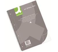Q-CONNECT Spiral Pad Support Back A4+ 80-Leaf Ruled (Feint) with Margin – Pack of 5