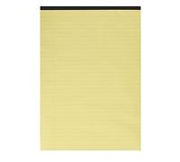 Q-Connect Ruled Stitch Bound Exec Pad 50 Pages A4 Yellow Pk 10-KF01387
