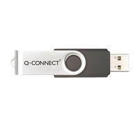 Q-Connect Silver/Black USB 2.0 Swivel 4Gb Flash Drive KF41511 +FREE FINCHLEY REFILL PEN