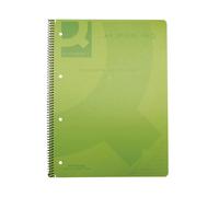 Q-Connect A4 Spiral Bound Polypropylene Notebook, 160 Pages, Green, Pack Of 5