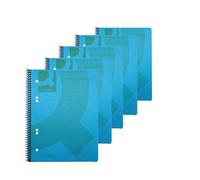 Q-Connect Spiral Bound Polypropylene Notebook 160 Pages A5 Blue (5 Pk)