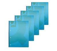 Q-Connect Spiral Bound Polypropylene Notebook 80 Single Pages, A4, Blue, Pack Of 5