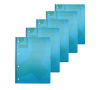 Q-Connect Spiral Bound Polypropylene Notebook 80 Single Pages, A4, Blue, Pack of 5