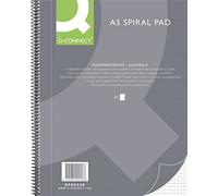 Q-Connect Spiral Notepad A5 Squared / 80 Sheets / 160 Pages/Notebook Spiral Notepad College Notepad with Spiral Bound/School Pad Writing Pad