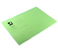 Q-Connect Square Cut Folder Lightweight 180Gsm Foolscap Green (Pack Of 100)